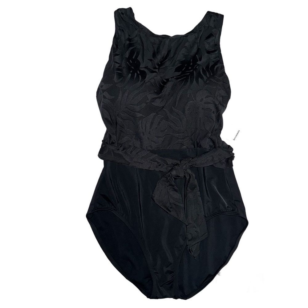 Hermoza Elizabeth One-Piece Black Swimsuit with Side Tie Size 10